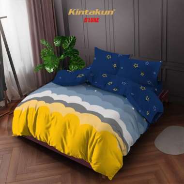Kintakun Bedcover Set Fitted 180 x 200 Tinggi 30cm Minimalis Bunga Aesthetic DLUXE - Varian Motif Az