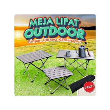 Goto Meforze Meja Lipat Camping Folding Table Kemping Outdoor Portable MF-01 S BLACK