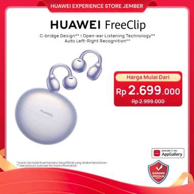HUAWEI FreeClip Open-Ear TWS Earphone | Fashionable C-Bridge Design | 36 hours Battery Life | IP54 P
