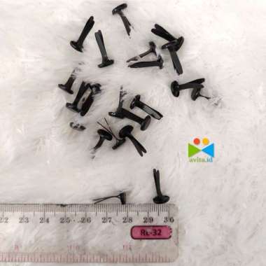 1 Biji Paku Belah Besi Paper Fastener 1 pcs Paku Belah Besi Pengikat Kertas Bentuk Bulat Hitam 8x17m