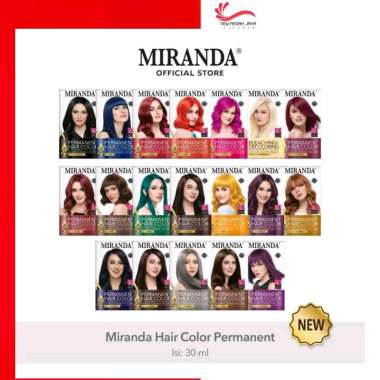 Miranda Permanen Hair Color 30ml Pewarna Rambut Cat Rambut 16 Ash Blonde