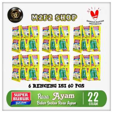 Bubur Instan Super Bubur BURYAM Seduh Rasa Ayam Sachet - 22 gr (Kemasan 6 Renceng)