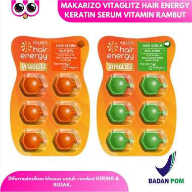 MAKARIZO VITAGLITZ HAIR ENERGY KERATIN SERUM VITAMIN RAMBUT HAIRCARE VITAGLITZ ALOEMELON