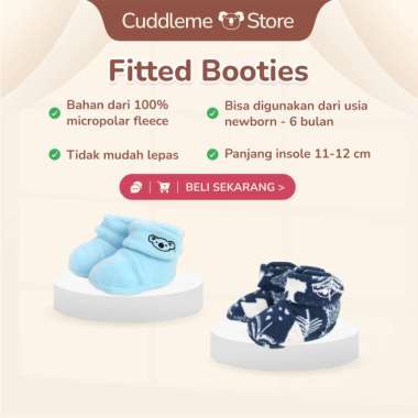 Cuddleme/Cuddle me baby Fitted Booties /Sepatu bayi / Kaos kaki bayi Solid Red