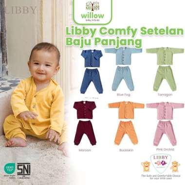 Baju Set Bayi - Libby Comfy Set Baju Panjang 0-6M Blue Fog