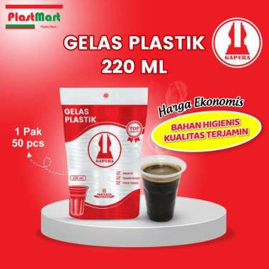 Gelas Plastik Bening Gapura / Gelas Minuman 220 ml
