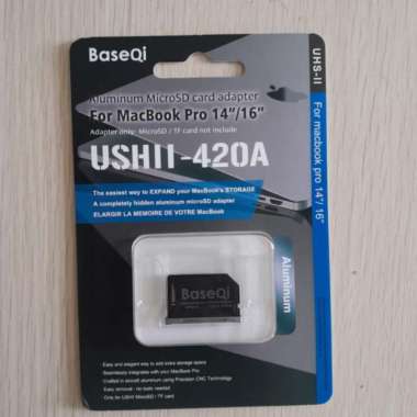 BASEQI 420A Aluminum microSD Adapter for M1/M2 MacBook Pro 14 & 16”