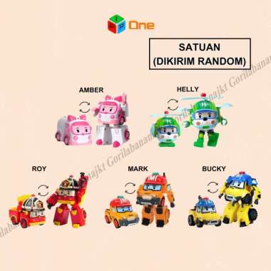 Mainan Anak Robocar Poli Transform Figure Robot Amber Roy Heli Satuan