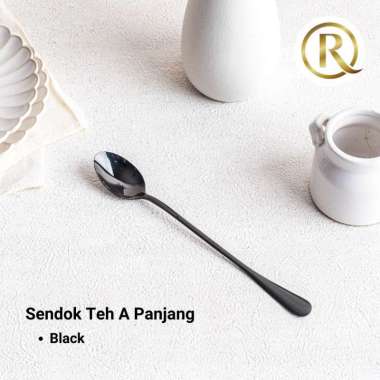 Sendok Teh A Gagang Panjang 19.4cm Stainless Steel Tebal Black