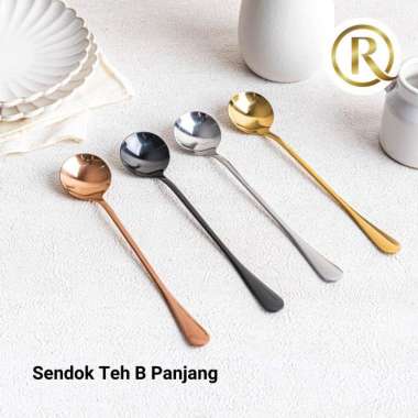 Sendok Teh B Gagang Panjang 18.4cm Stainless Steel Tebal Black