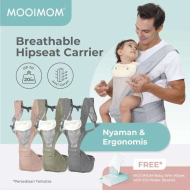 Gendongan Bayi Hipseat Tidak Gerah & Simple - New Breathable Hipseat Carrier MOOIMOM Blossom