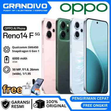HP OPPO Reno14 F 5G 12/256GB Reno 14F 5G Reno 14 F 5G Garansi Resmi Oppo - Grandivo Waru 5G Ram 8/25