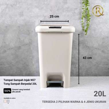 Tempat Sampah Injak N57 Tong Sampah Dapur Kamar Berpedal 20L Abu-abu