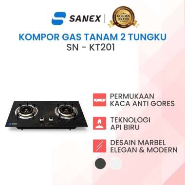 Sanex Kompor Gas Tanam SN-KT201 2 Tungku Hitam