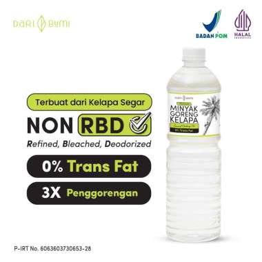 Minyak Goreng Kelapa Premium Coconut Cooking Oil Non RBD 1 Liter Dari Bumi