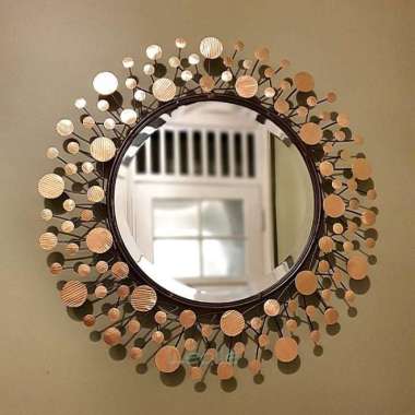 Cermin Dinding Metal Bundar Wastafel Toilet Kamar Mandi