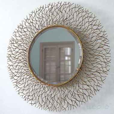 Hiasan Dinding Cermin dinding Akar Besi Emas 95cm