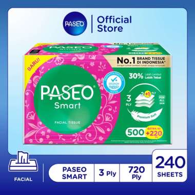 Paseo Smart Facial Tissue 720 Ply [240 Sheets]