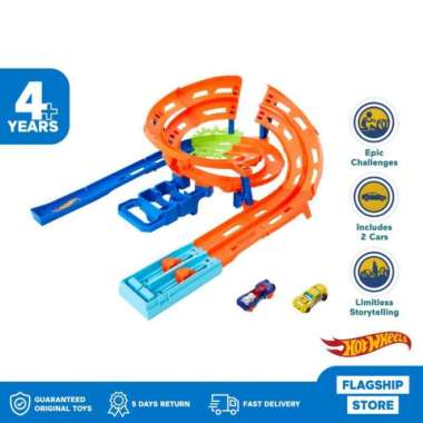 Hot Wheels Action Whip Around Raceway - Mainan Trek Mobil Balap