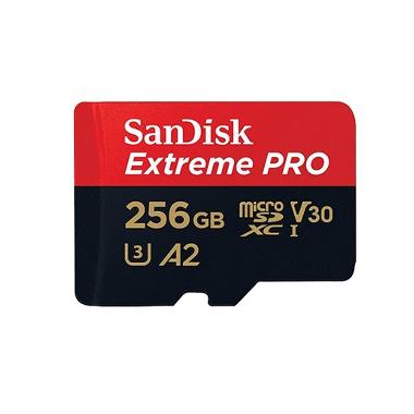 SanDisk Extreme Pro MicroSD, 200MB/s R, 140MB/s W, 256GB, SD adaptor (SDSQXCD-256G-GN6MA)