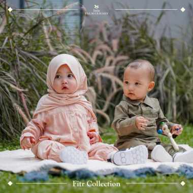 Little Palmerhaus - Azza Baby Floral Set (Setelan Tunik Bayi) 6-12 bulan Olive Green