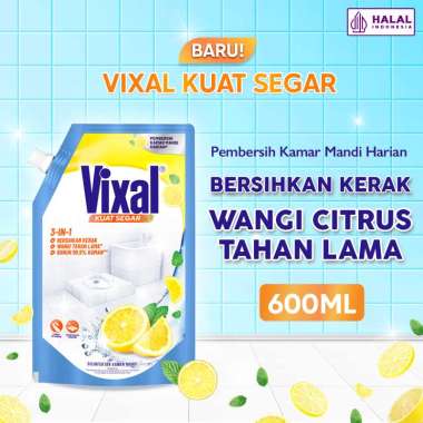 Vixal Kuat Segar Pembersih Kamar Mandi Harian Wangi Lemon [600 mL]