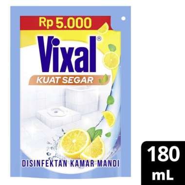 Vixal Kuat Segar Pembersih Kamar Mandi Harian Wangi Lemon [180 mL] Isi 3 Pcs