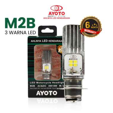 Lampu LED Motor H6 Hi-Lo 8W+8W AC DC AYOTO M2B Putih/Kuning BEBEK DAN MATIC 1 pc PUTIH/KUNING