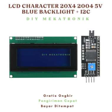 LCD 20x4 Biru SPI I2C For Arduino 2004 Blue Backlight