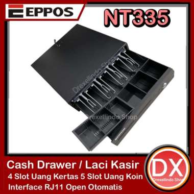 Cash Drawer / Laci Kasir EPPOS NT335 RJ11 4 Bill 5 Coins Buka Otomatis