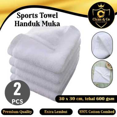 Paket 2 Pcs Handuk Wajah Premium Tebal Bahan 100% Cotton Combed ukuran 30x30 cm Gramasi 600 gsm