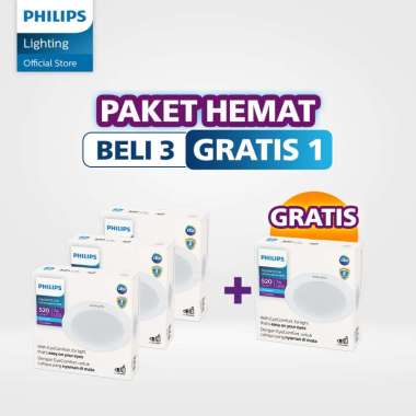 Paket 3X Lampu Philips Radiantline Downlight 7W Putih Bonus lampu