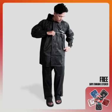 Prodigo * Jas Hujan Setelan Teribi Hitam I Mantel Hujan Pria Wanita I Raincoat i Anti Rembes I Jas U