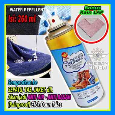 Waterproof Spray Pelapis Anti Air Anti Basah Sepatu Tas Topi Jaket Tenda Efek Daun Talas Water Repel