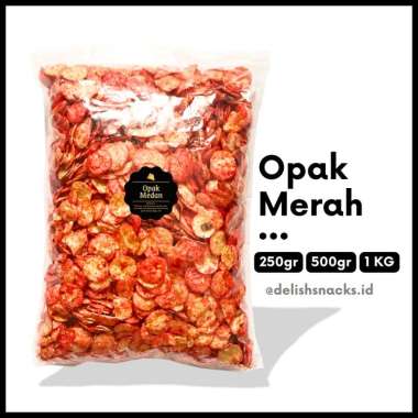 Delish Snacks / Opak Medan Merah (Grosir) 250gr 500gr 1 KG / Snack Cemilan Camilan Jajanan Jajan Kil