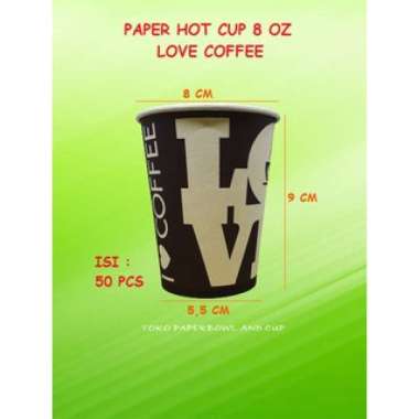 Paper Cup Gelas Kertas 8 oz Motif Coffee isi 50 pcs mr coffee