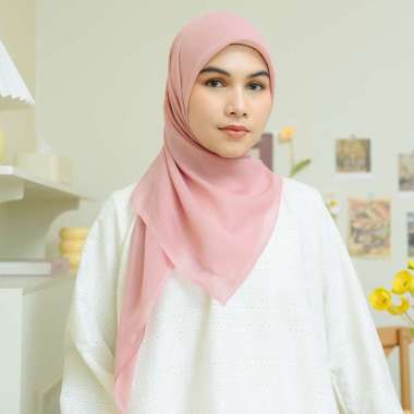 Lozy Hijab - Rara Plain Paris Japan Unfinished (Hijab Paris Polos Segiempat) Dusty Pink