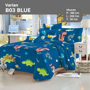 Goto Reverie Sprei Kasur Set 180x200 Aesthetic Seprei Motif Estetik B03 BLUE