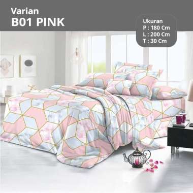 Goto Reverie Sprei Kasur Set 180x200 Aesthetic Seprei Motif Estetik B01 PINK