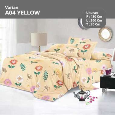 Goto Reverie Sprei Kasur Set 180x200 Aesthetic Seprei Motif Estetik A04 YELLOW