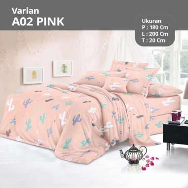 Goto Reverie Sprei Kasur Set 180x200 Aesthetic Seprei Motif Estetik A02 PINK