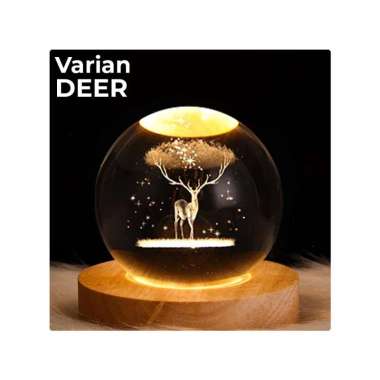 Goto Lumix Lampu Tidur Hias LED Bola Kristal Dekorasi Kamar Aesthetic DEER