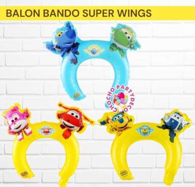 Balon Bando SUPER WINGS / Balon Foil Super Wings Jet Dizzy Jerome Donny Paul Pink merah