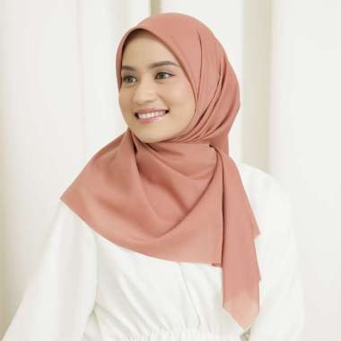 Lozy Hijab - Dya Voal (Hijab Segiempat Voal Polos Lasercut Zigzag) Peach Pearl