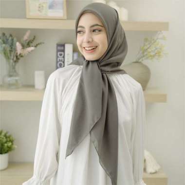 Lozy Hijab - Theya Voal (Hijab Segiempat Voal) Cool Grey