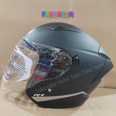 Helm NHK R1 max black doff half face double visor XL