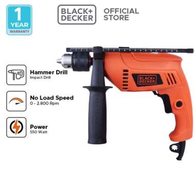 Black+Decker HD555 Impact Drill - Bor Tenaga Tinggi