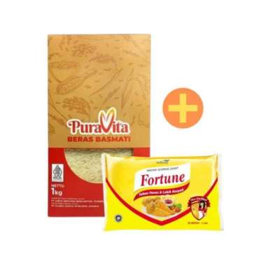 [Paket Sembako] Puravita Beras Basmati 1 KG + Minyak 1L