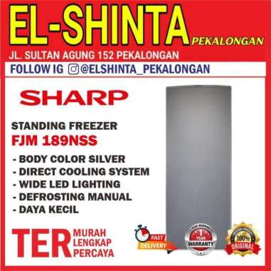 SHARP FJM 189NSS SILVER STANDING FREEZER