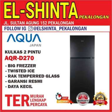 AQUA KULKAS 2 PINTU FREEZER ATAS AQR-D270